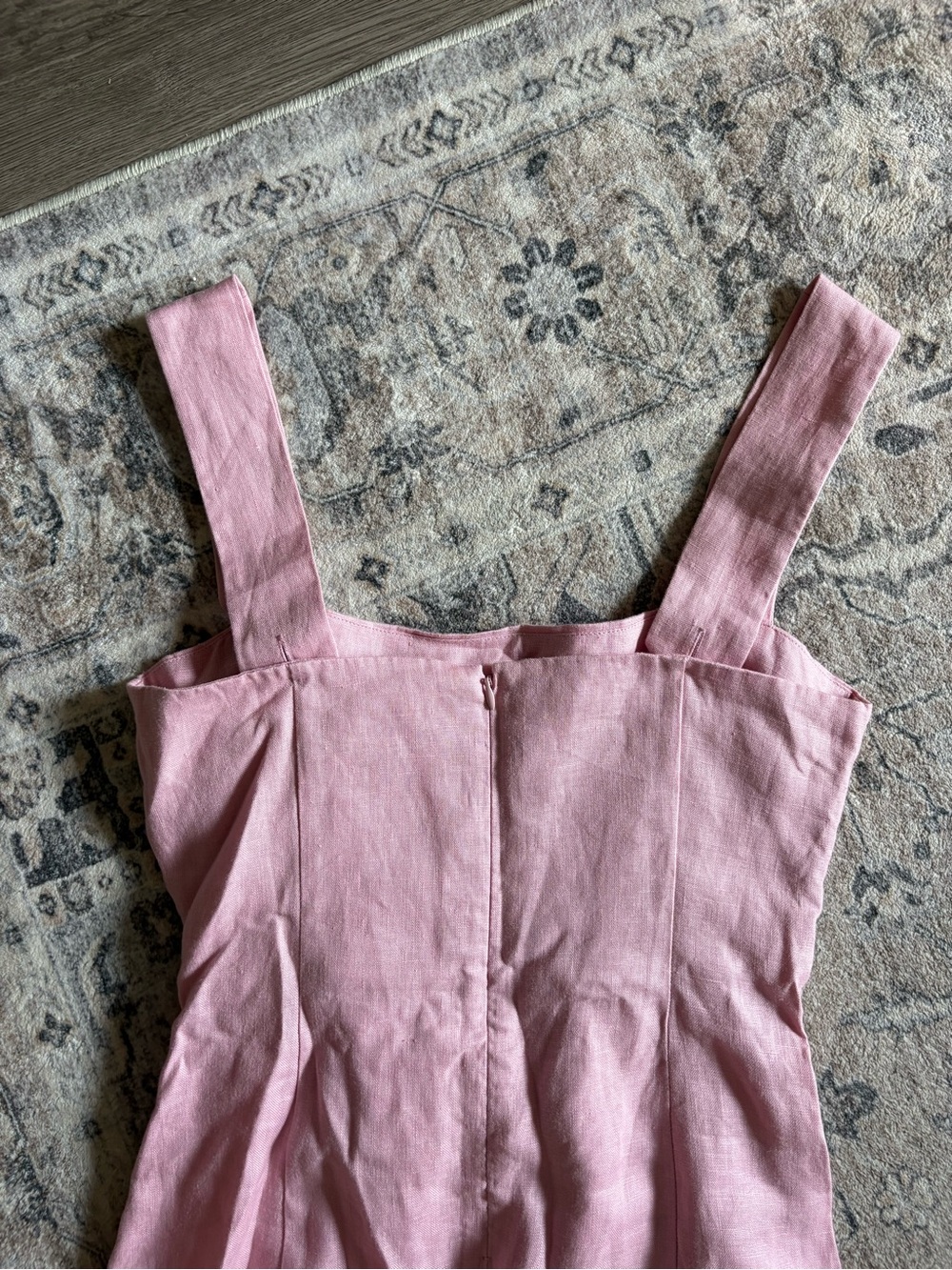 REFORMATION Kerrigan 100% Linen Light Pink Mini Dress size 4 - Picture 7 of 14